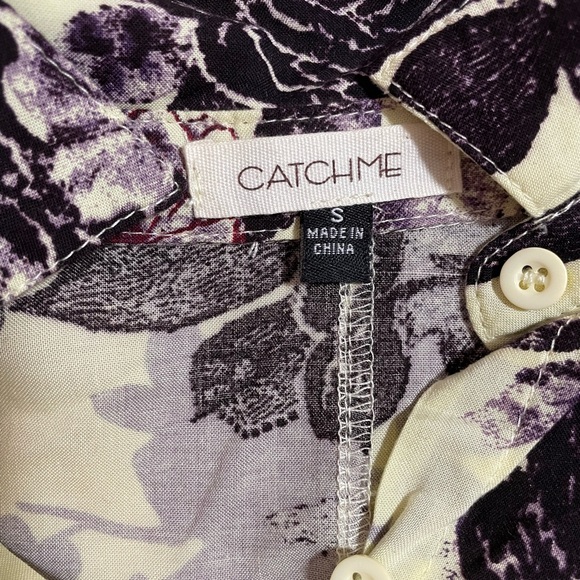 Women’s Cream Purple Floral Flower Long Maxi Dress Size Small - Picture 7 of 7